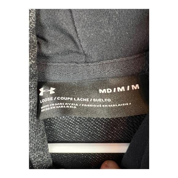 UNDER ARMOUR Project Rock Gray Short Sleeve Hoodie Blood Sweat respect Bull M - Picture 3 of 6